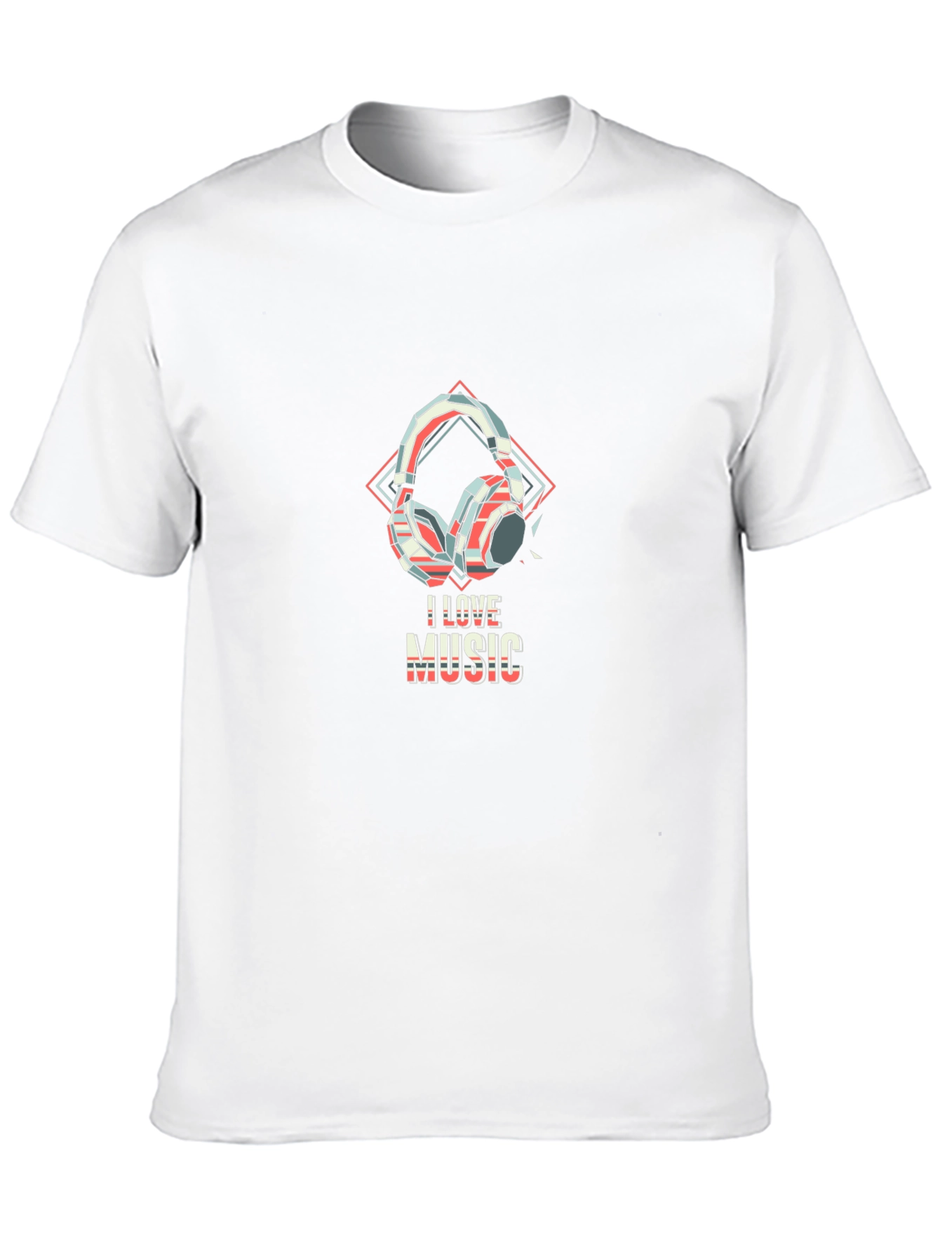 I Love Music Graphic Tee - Stylish Headphones Design