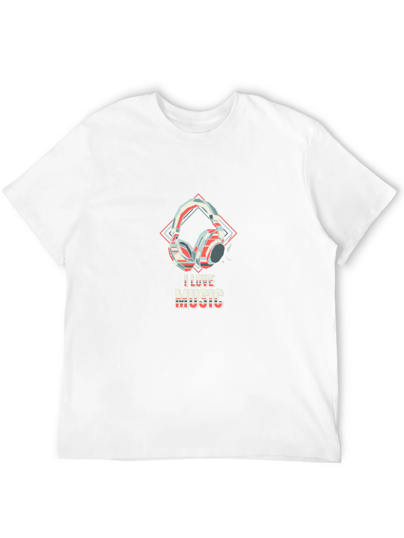 I Love Music Graphic Tee - Stylish Headphones Design