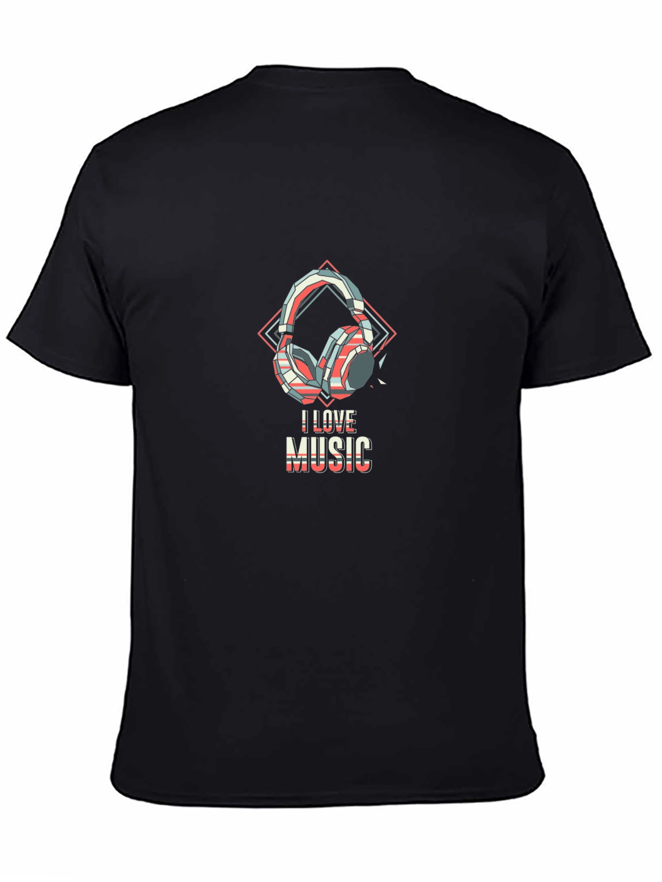 I Love Music Graphic Tee - Stylish Headphones Design