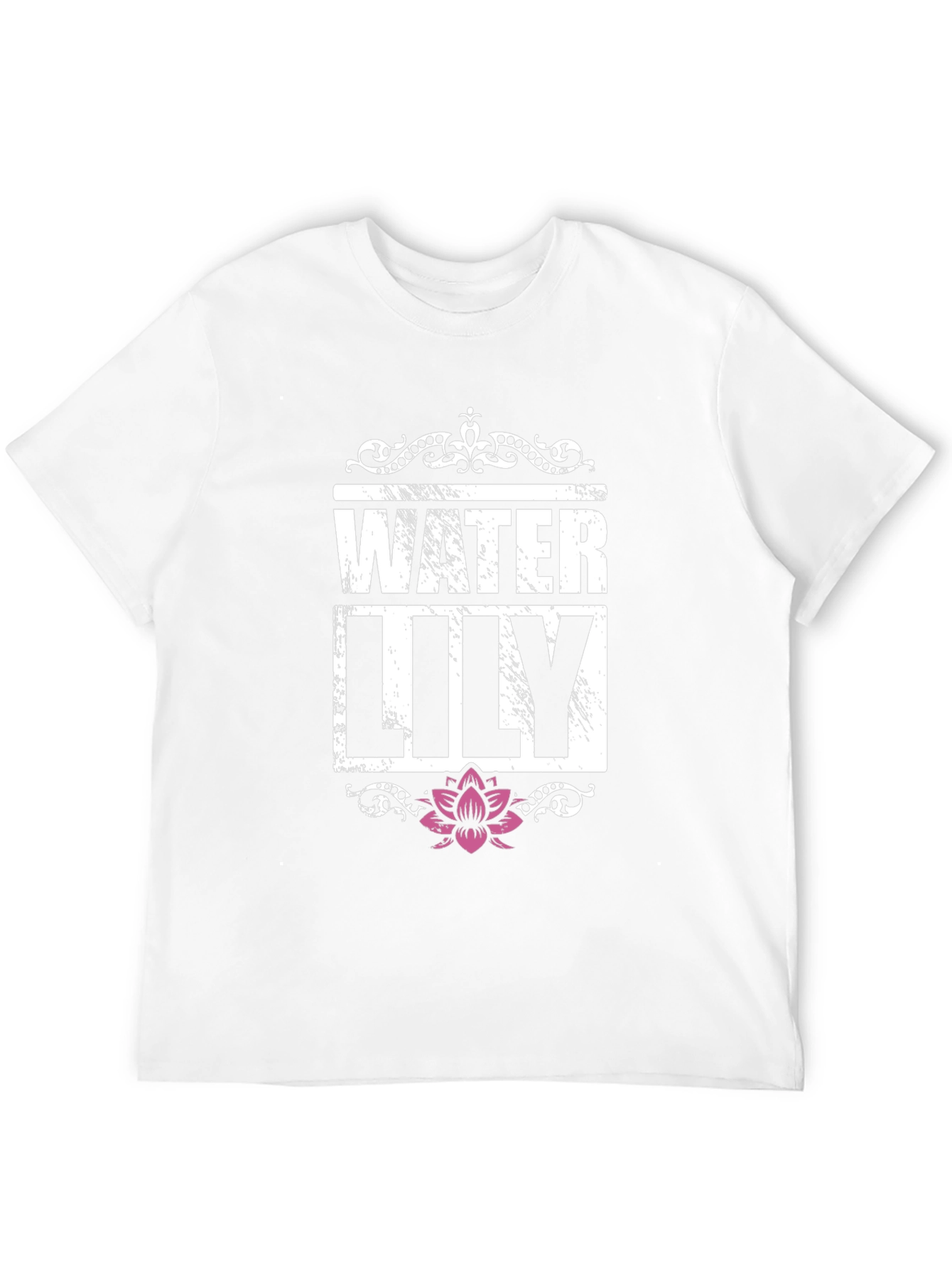 Water Lily Graphic T-Shirt Black Cotton Tee