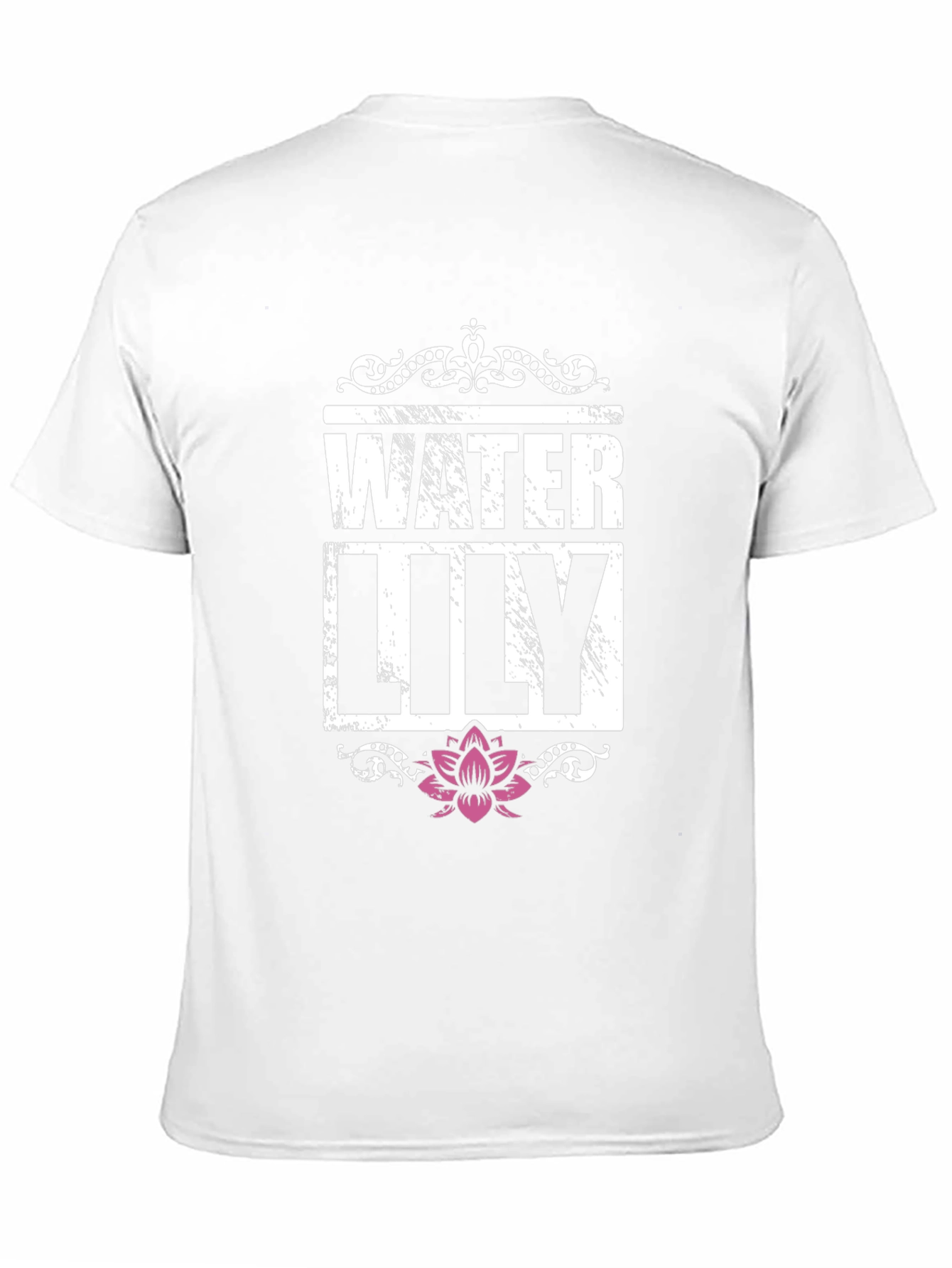 Water Lily Graphic T-Shirt Black Cotton Tee