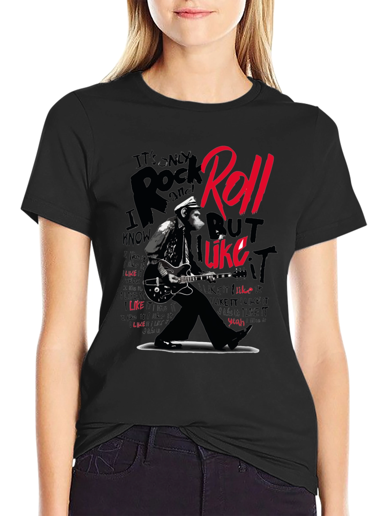 Rock and Roll Monkey Graphic T-Shirt