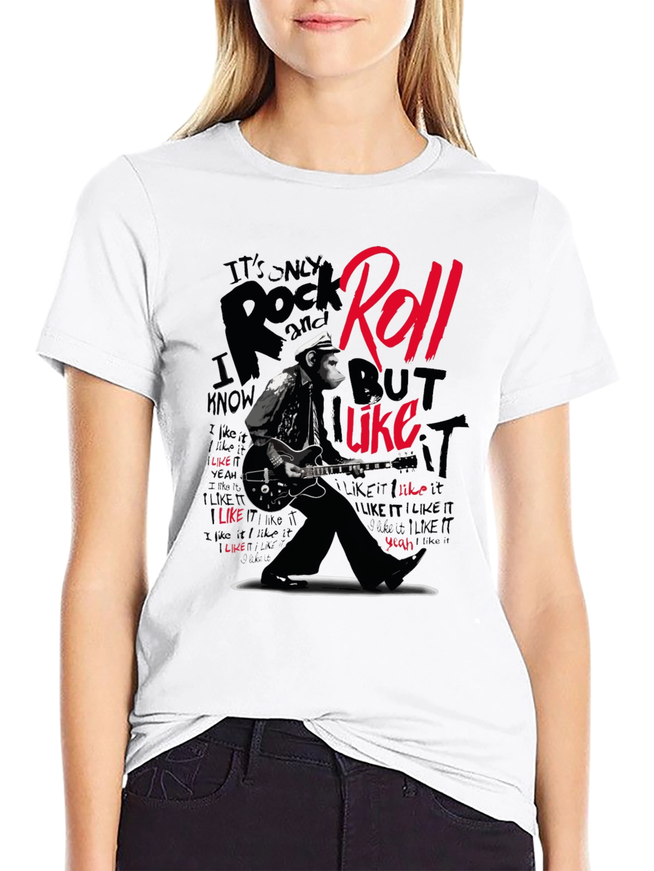 Rock and Roll Monkey Graphic T-Shirt