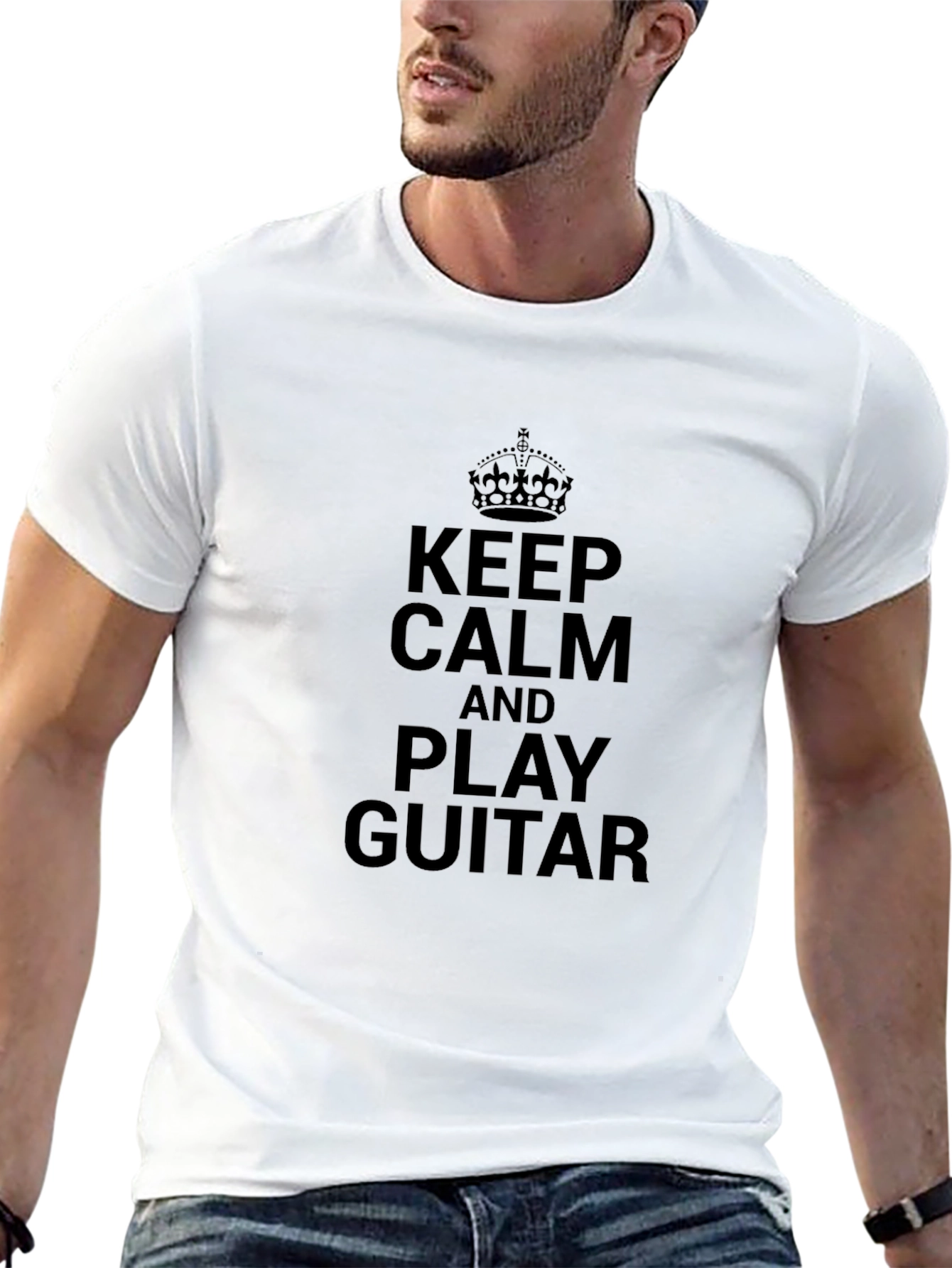 Keep Calm and Play Guitar Black T-Shirt
