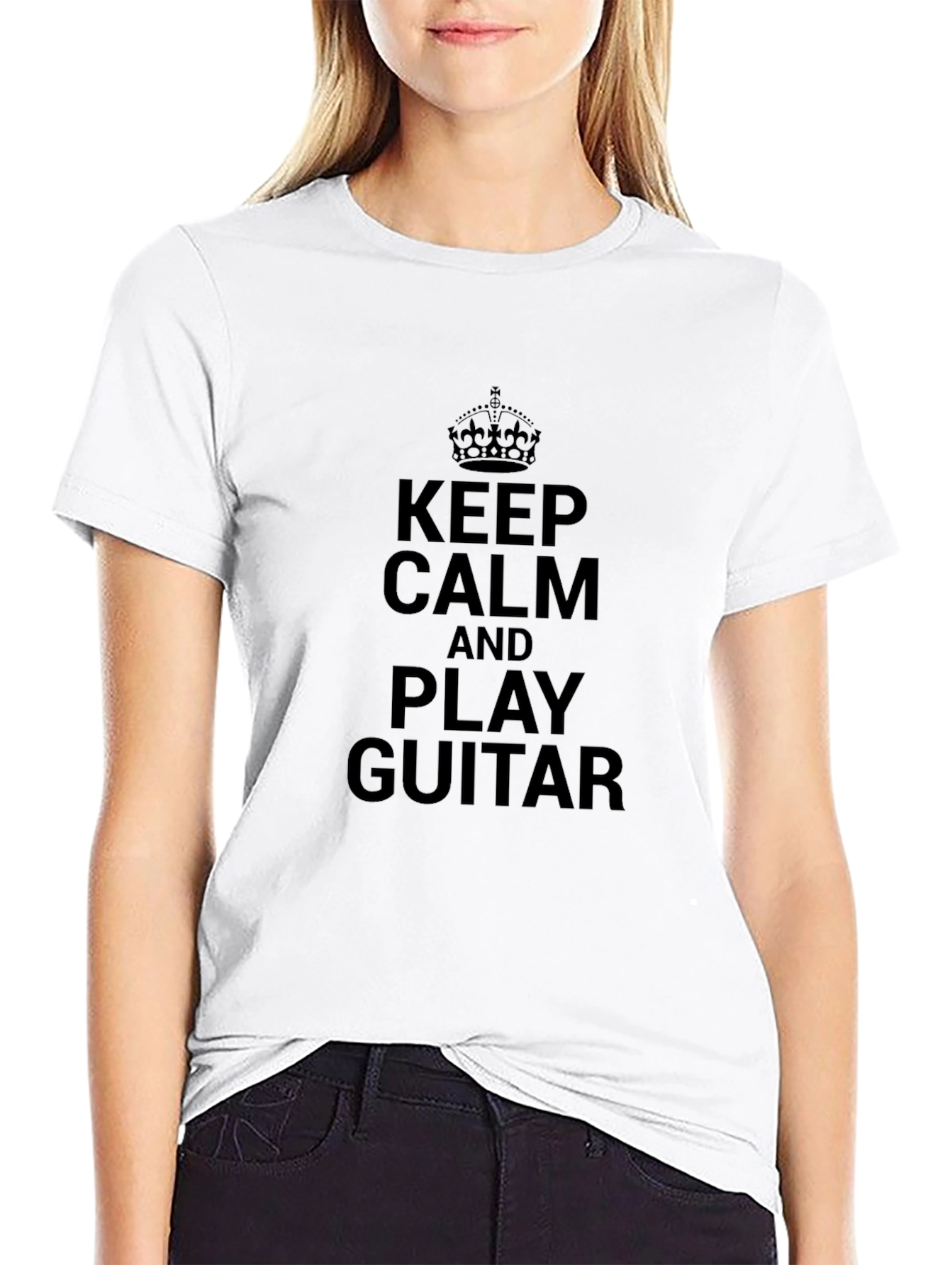 Keep Calm and Play Guitar Black T-Shirt