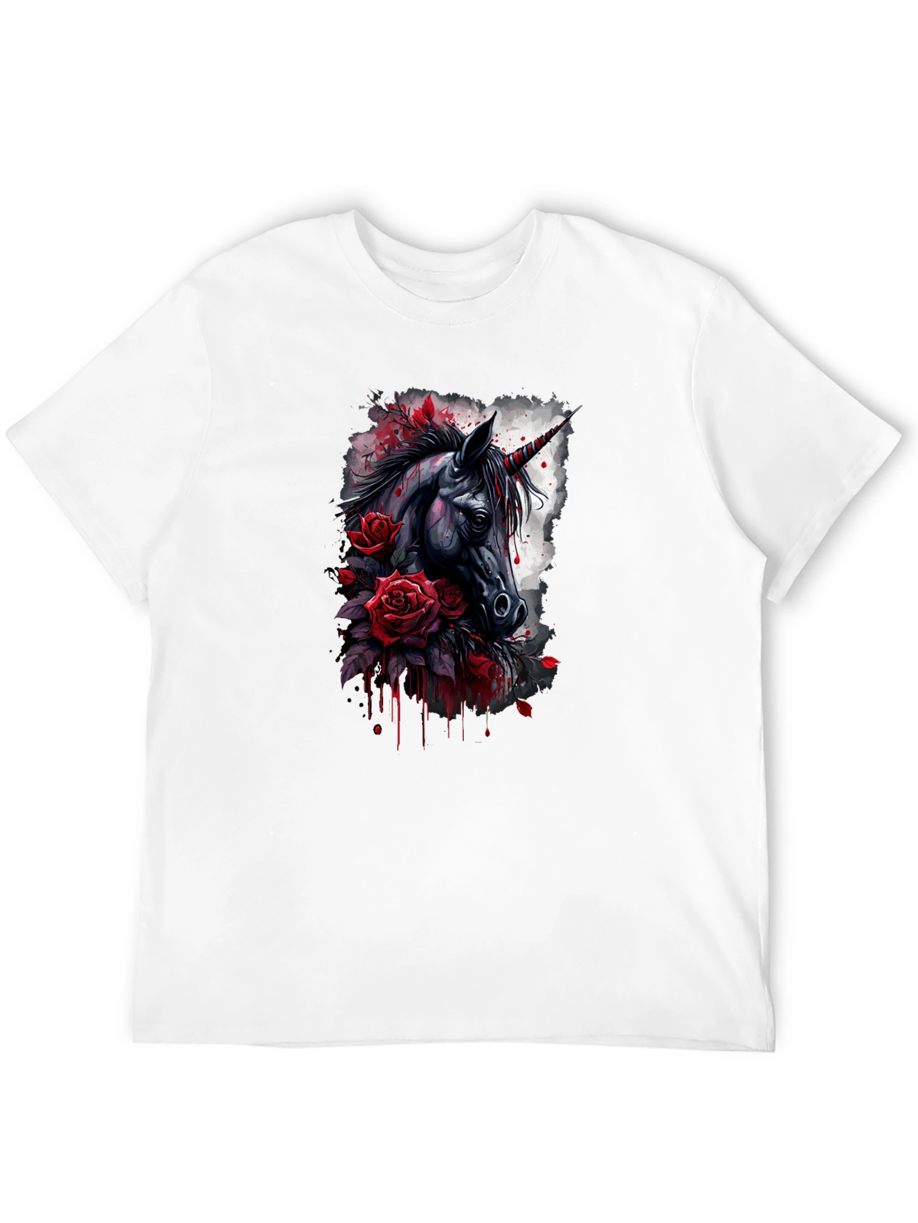 Unicorn & Roses Graphic Black T-Shirt