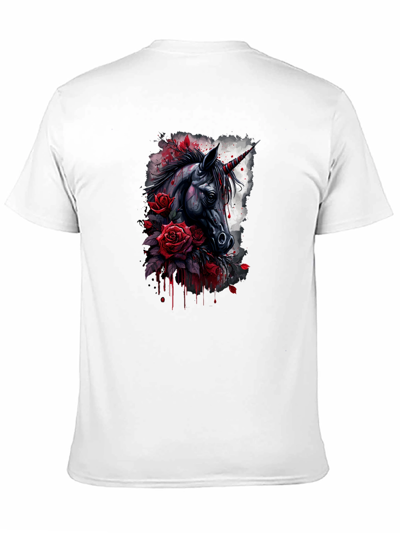 Unicorn & Roses Graphic Black T-Shirt
