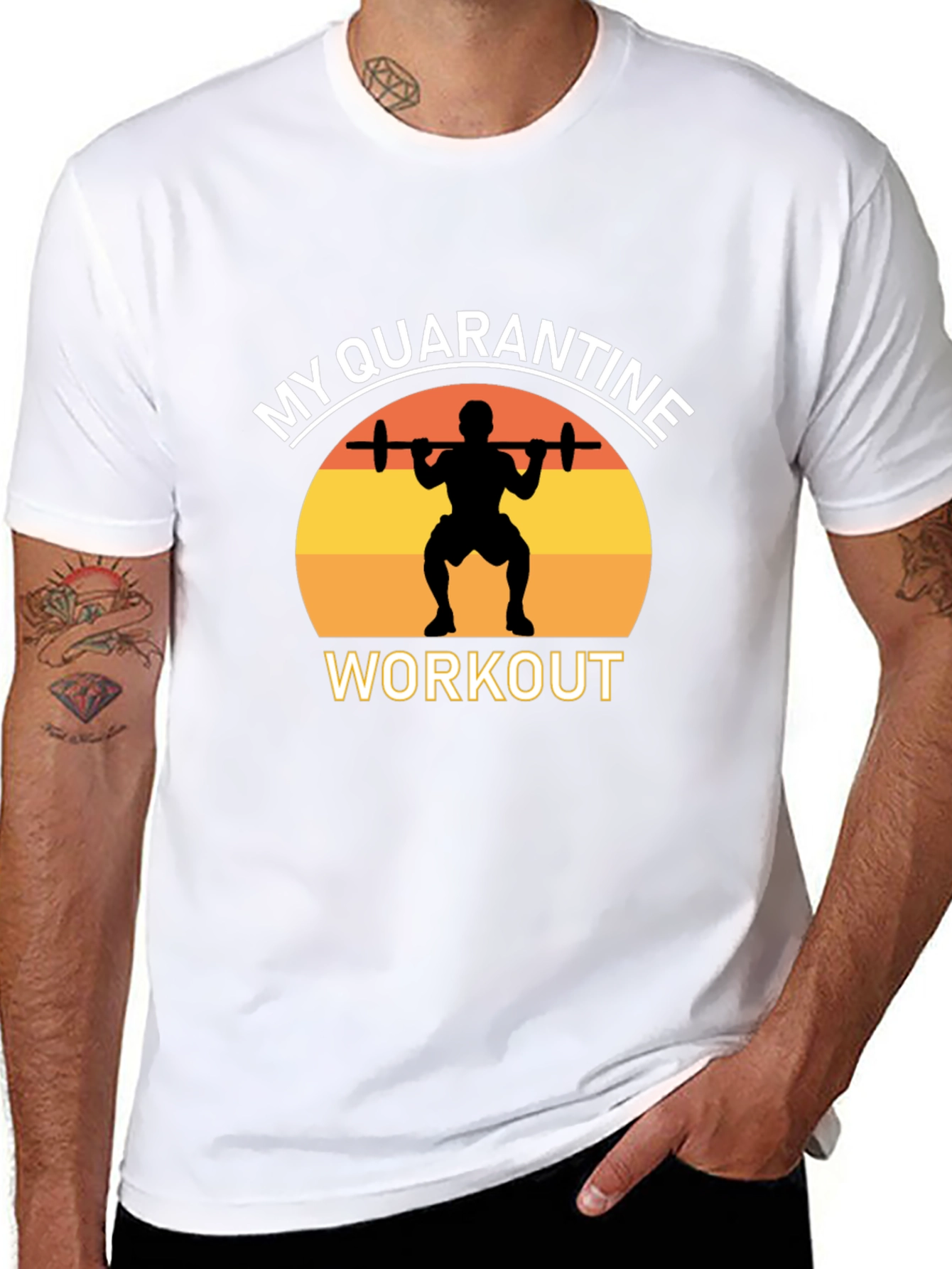 My Quarantine Workout Black Graphic T-Shirt