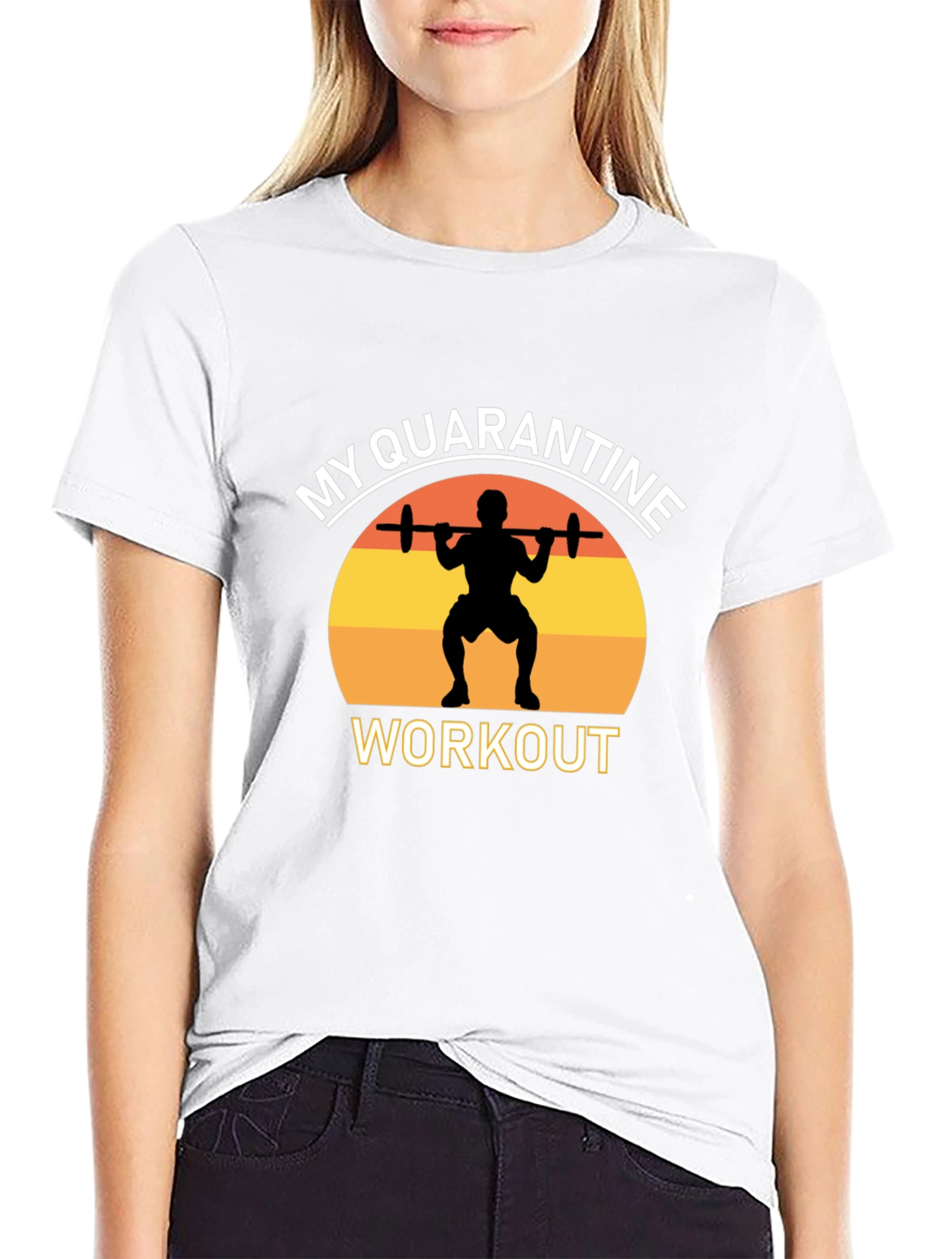 My Quarantine Workout Black Graphic T-Shirt