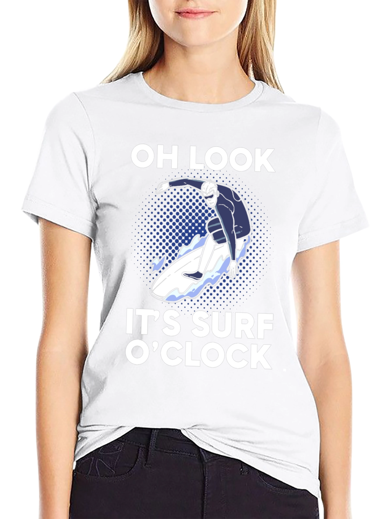 Surf OClock Graphic Tee - Mens Black Cotton T-Shirt