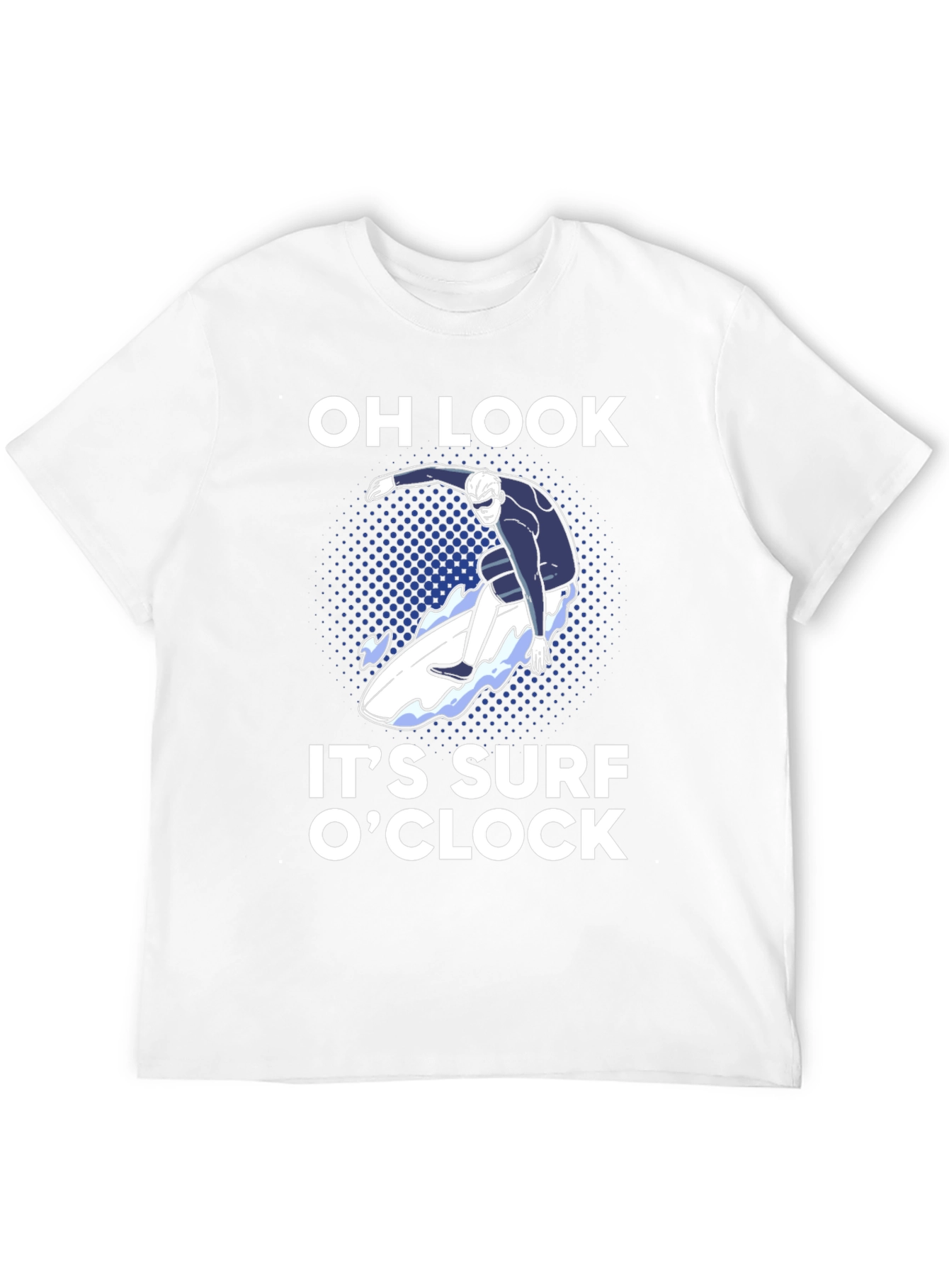 Surf OClock Graphic Tee - Mens Black Cotton T-Shirt