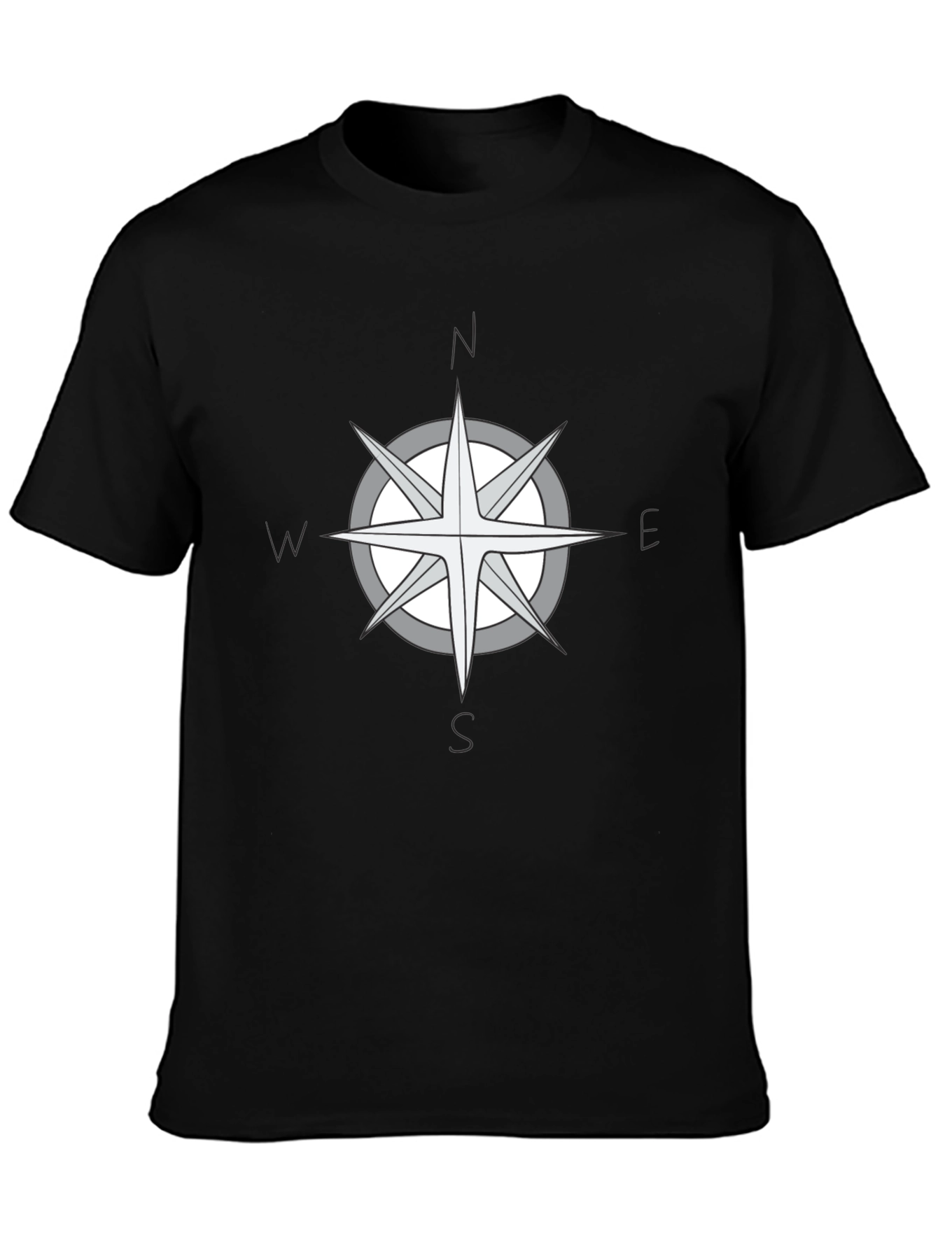 Compass Rose Graphic Black T-Shirt