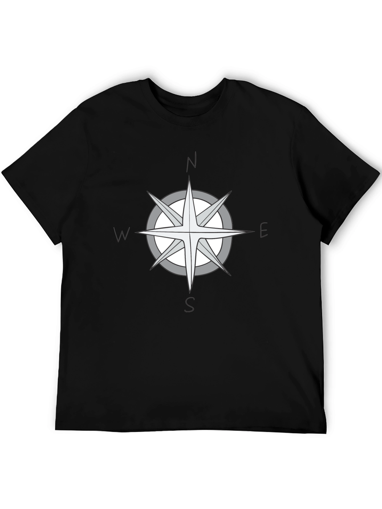 Compass Rose Graphic Black T-Shirt