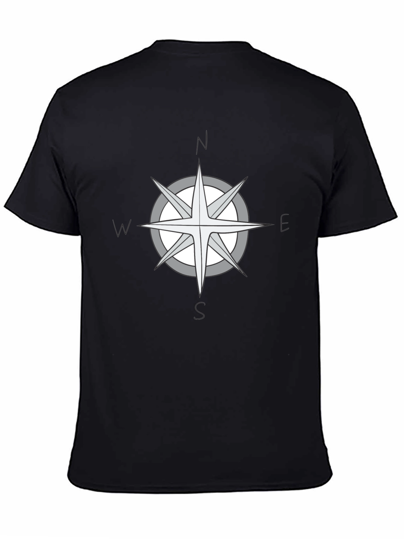 Compass Rose Graphic Black T-Shirt