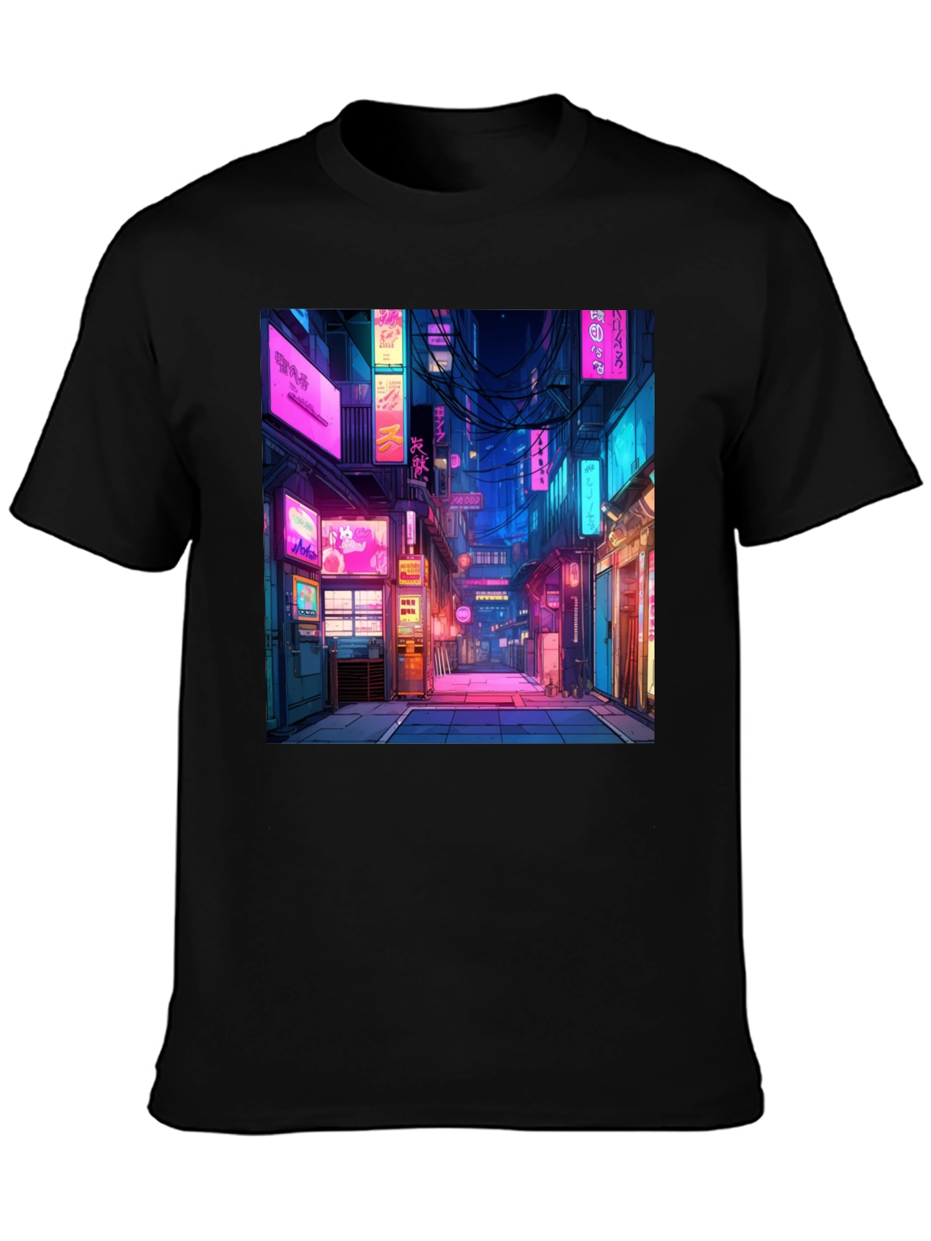 Cyberpunk Anime Cityscape Graphic Tee