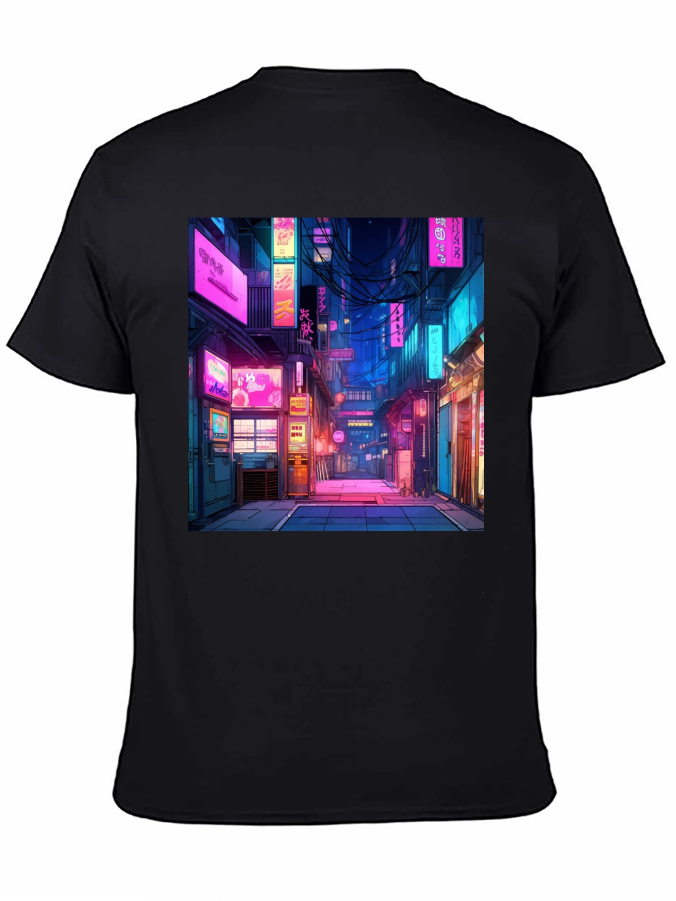 Cyberpunk Anime Cityscape Graphic Tee