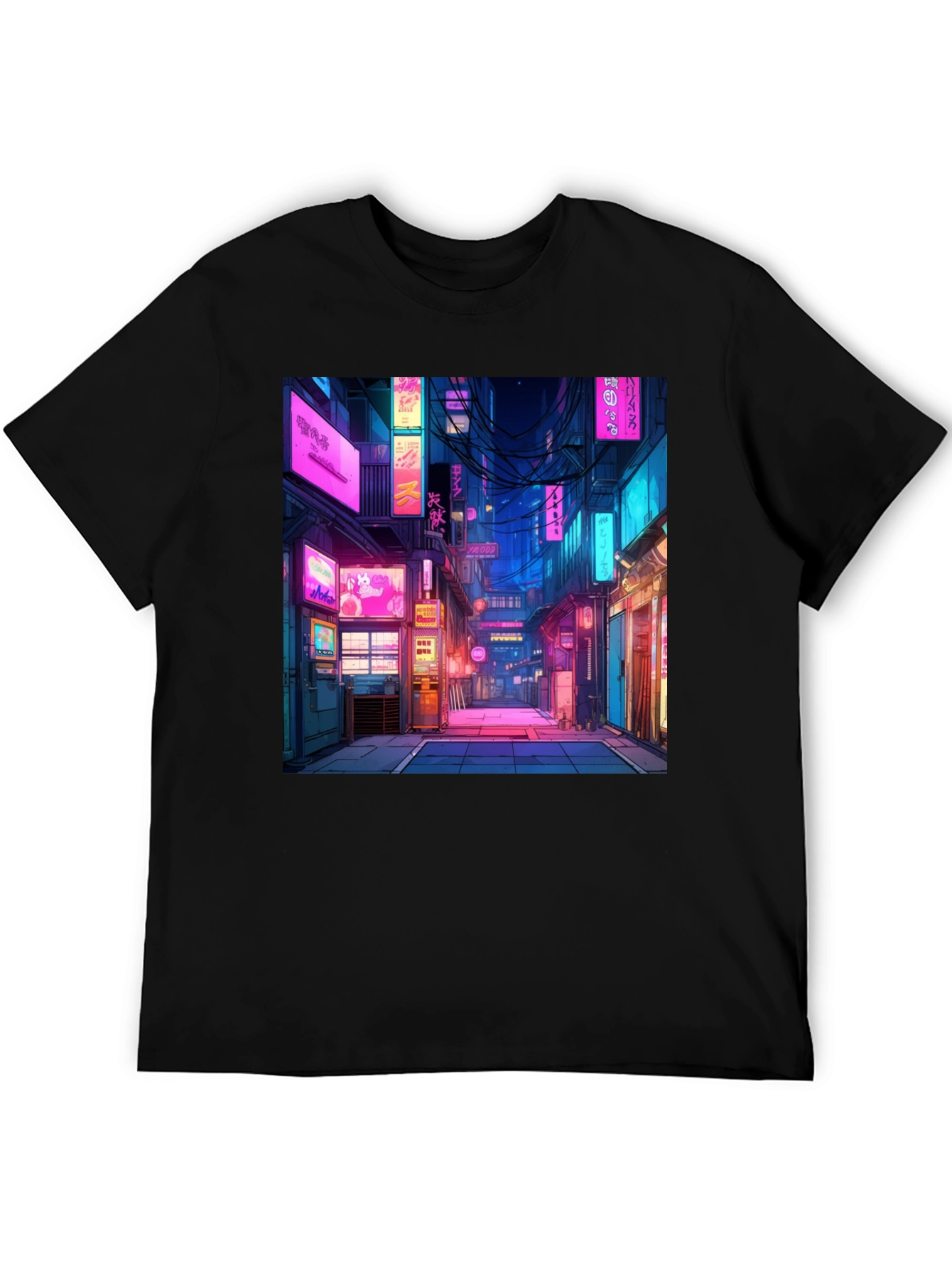 Cyberpunk Anime Cityscape Graphic Tee