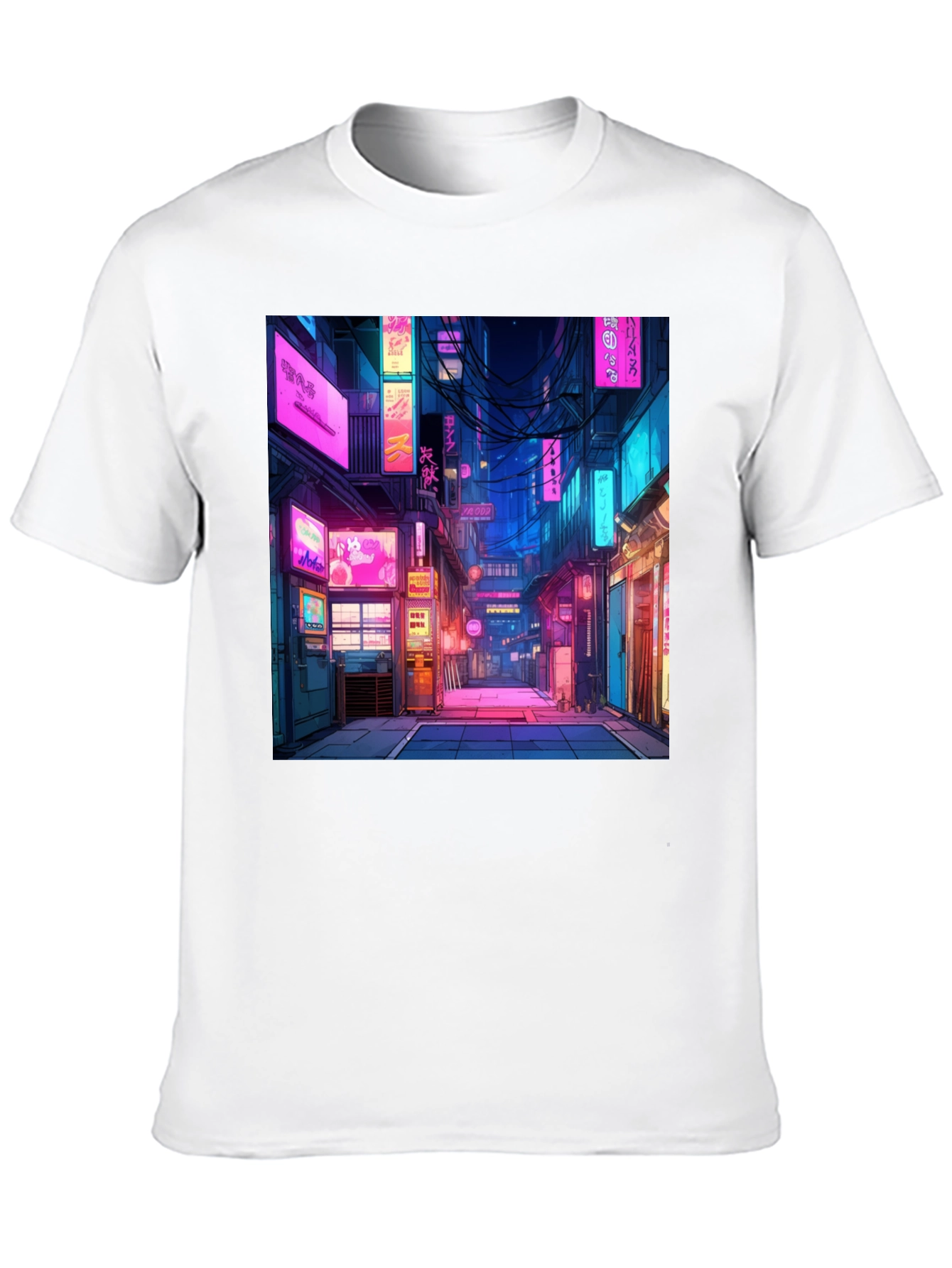 Cyberpunk Anime Cityscape Graphic Tee