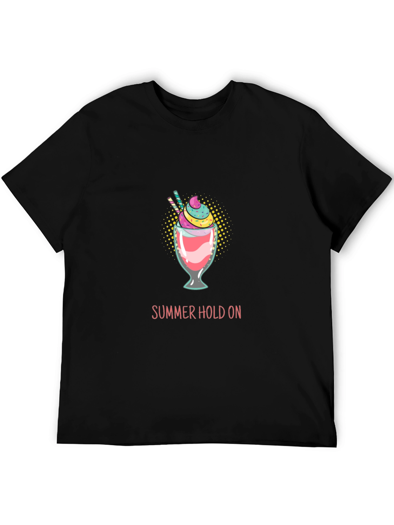 Summer Hold On Graphic Tee - Trendy Black T-Shirt