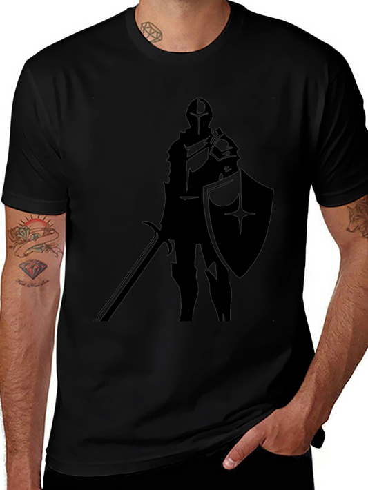 Knight Silhouette T-Shirt - Medieval Warrior Tee