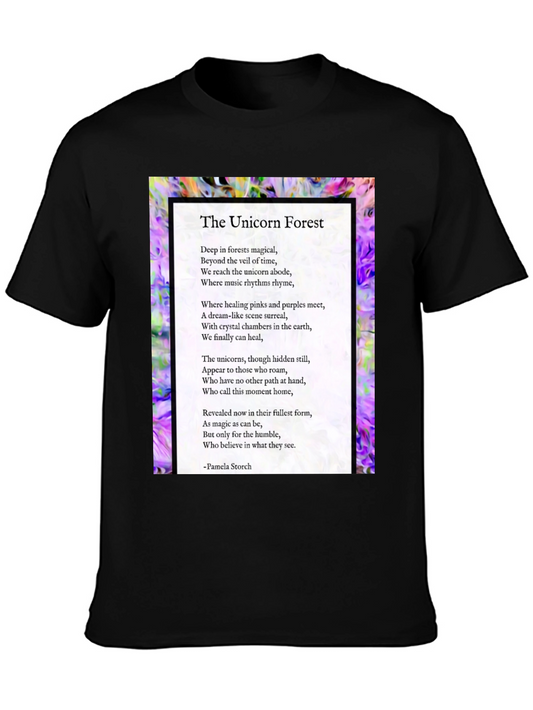 Unicorn Forest Poem Graphic Tee - Magical Unisex T-Shirt