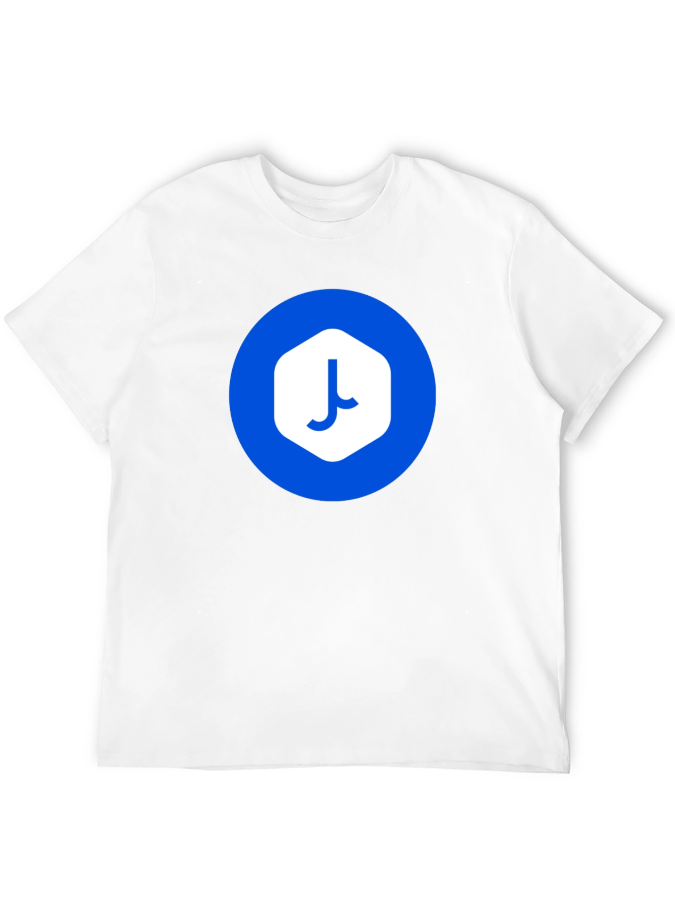 Modern Black T-Shirt with Abstract Blue Logo