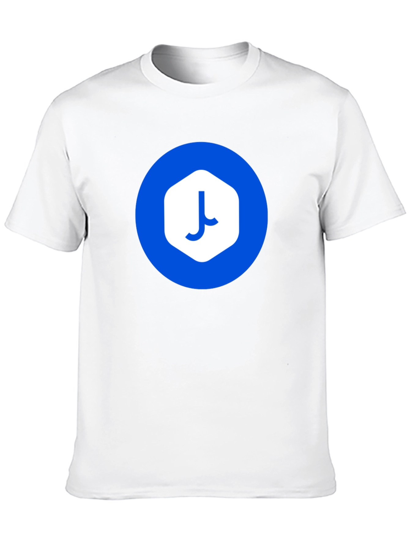 Modern Black T-Shirt with Abstract Blue Logo