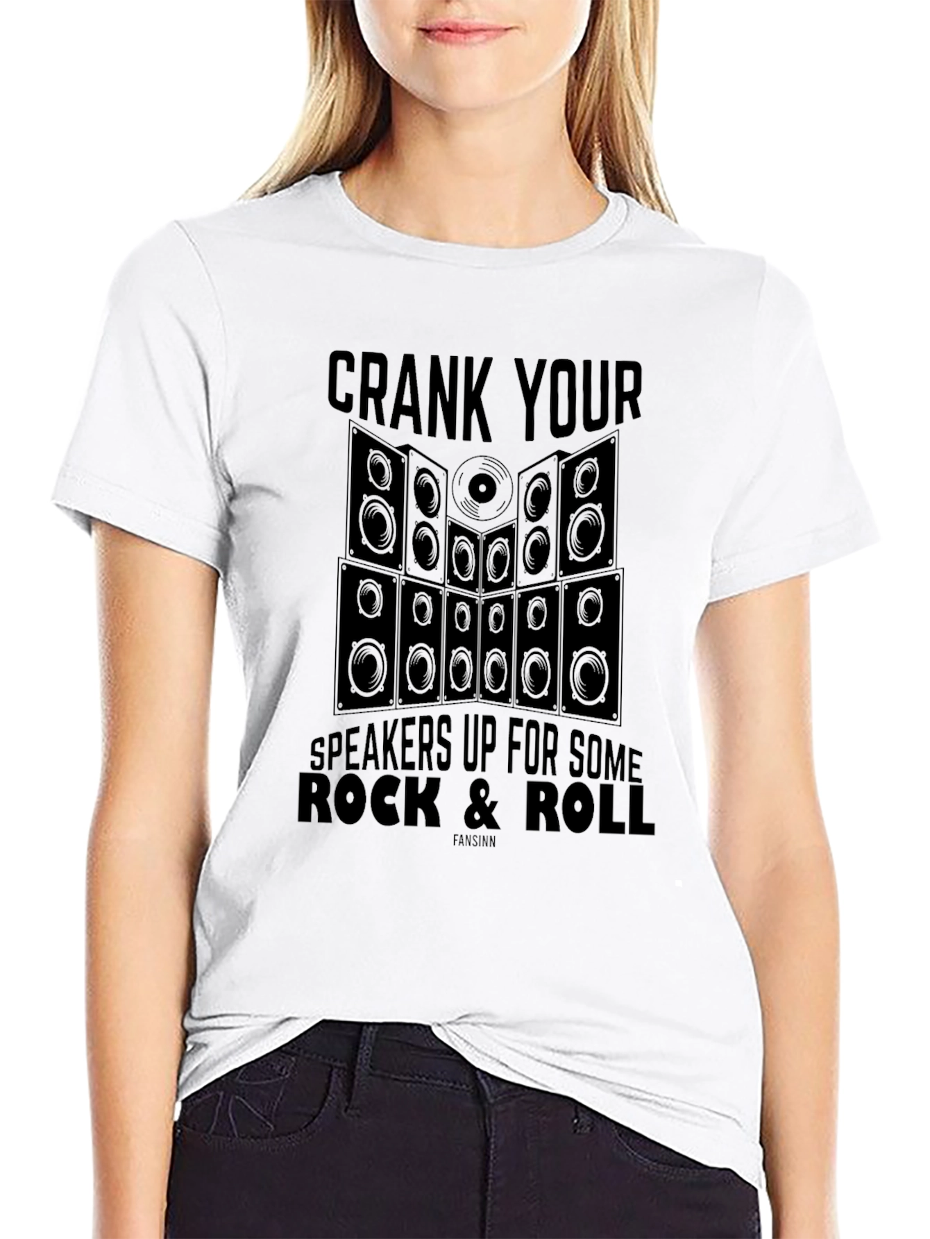 Crank Your Speakers Up Rock & Roll Graphic T-Shirt