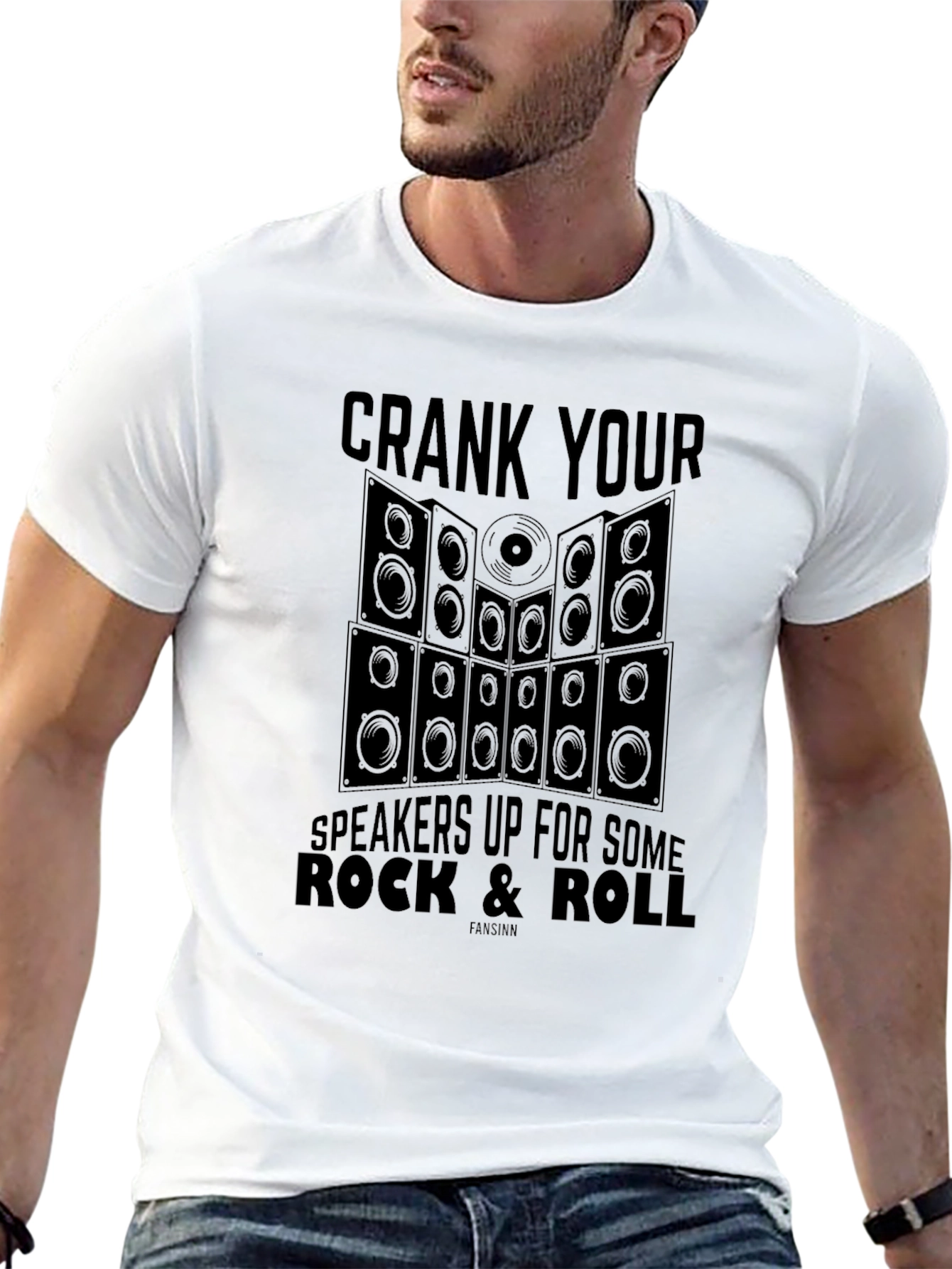 Crank Your Speakers Up Rock & Roll Graphic T-Shirt