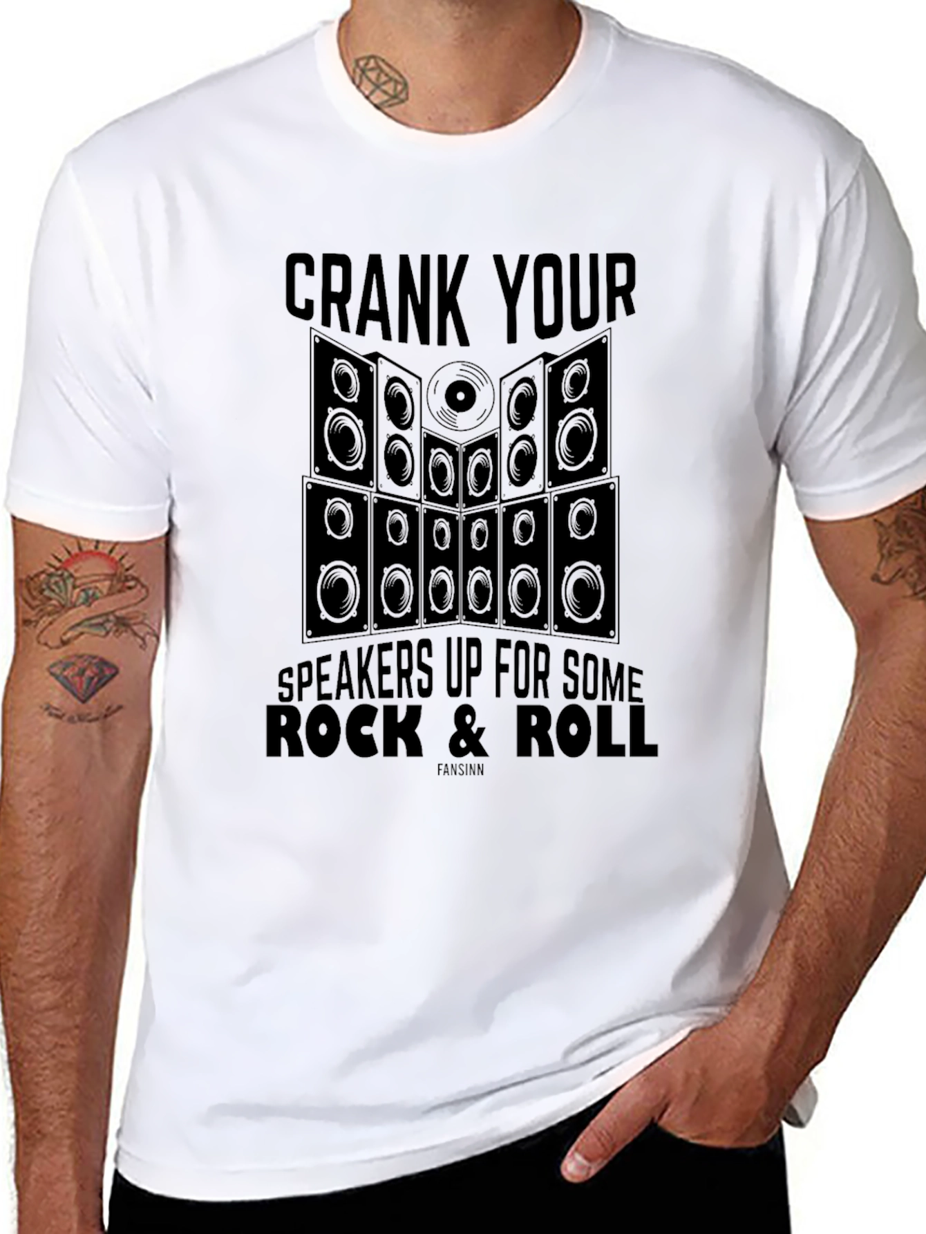 Crank Your Speakers Up Rock & Roll Graphic T-Shirt