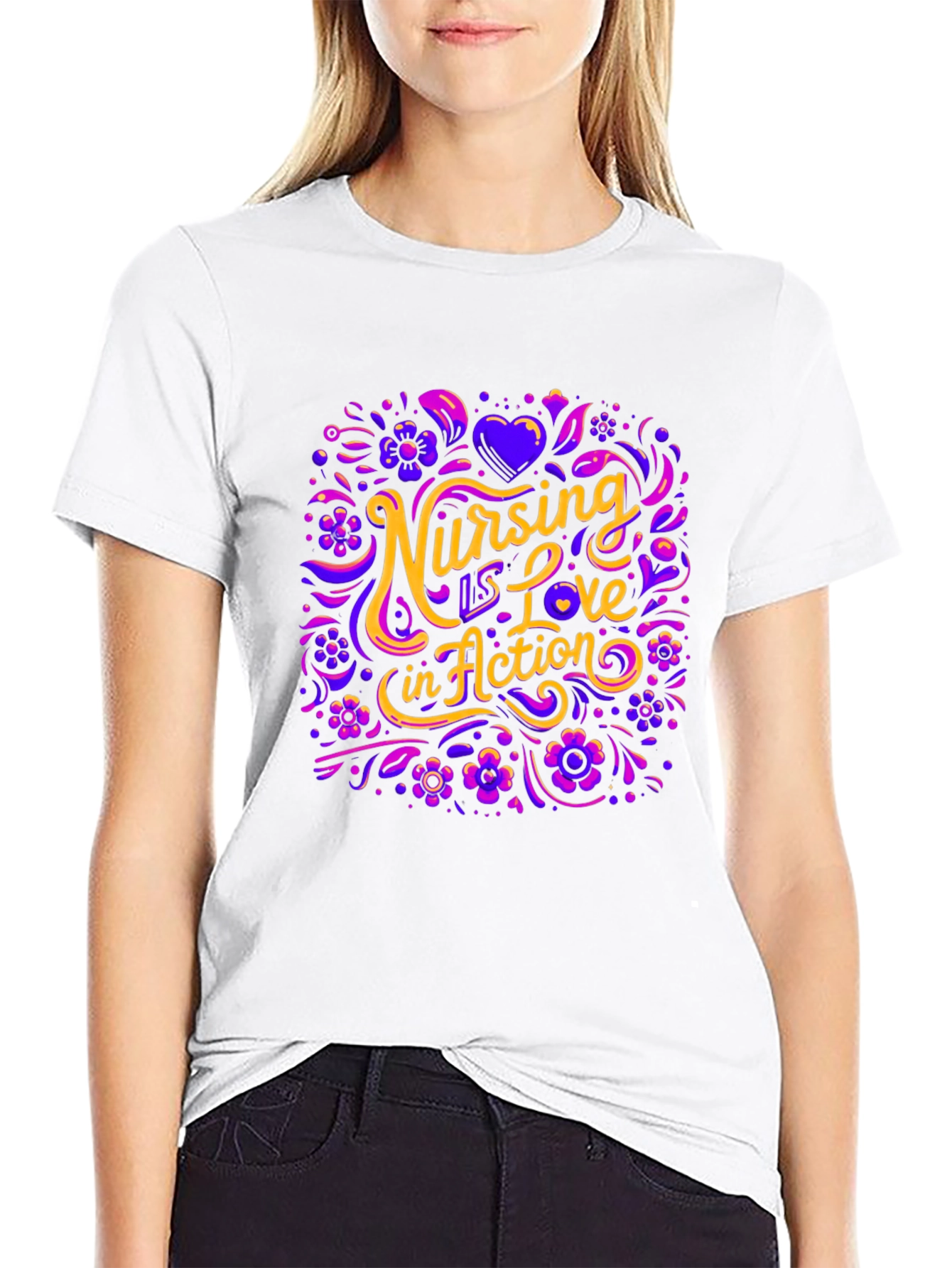 Nursing is Love in Action Graphic Tee