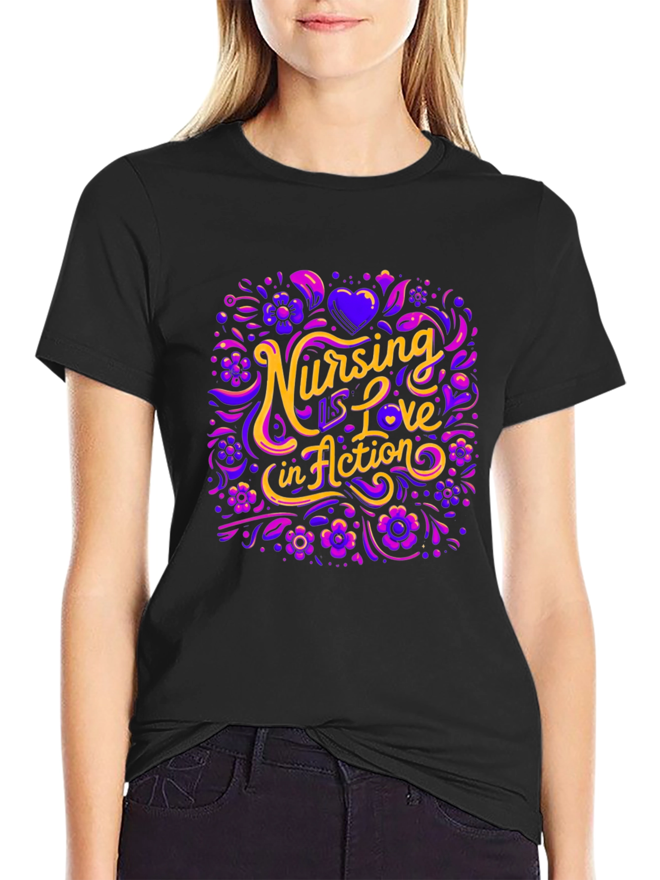 Nursing is Love in Action Graphic Tee
