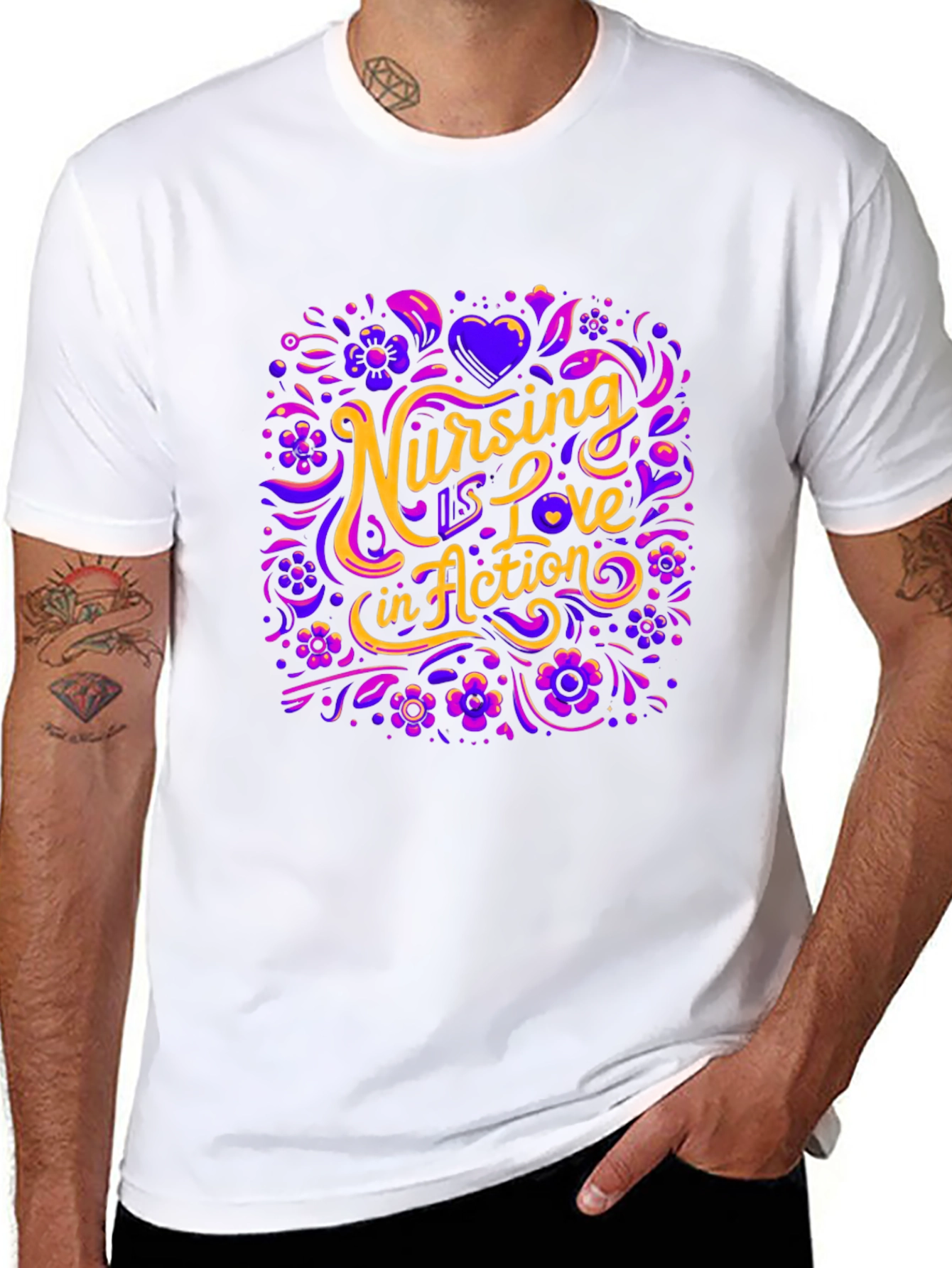 Nursing is Love in Action Graphic Tee