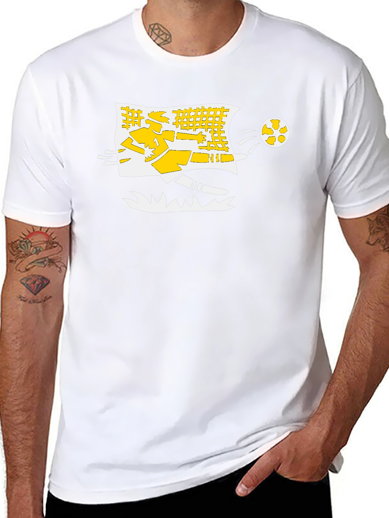 Soccer Kick T-Shirt - Black Cotton Graphic Tee