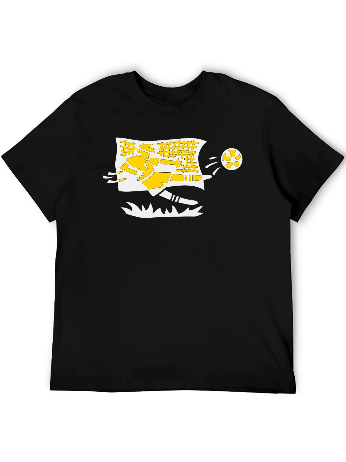 Soccer Kick T-Shirt - Black Cotton Graphic Tee
