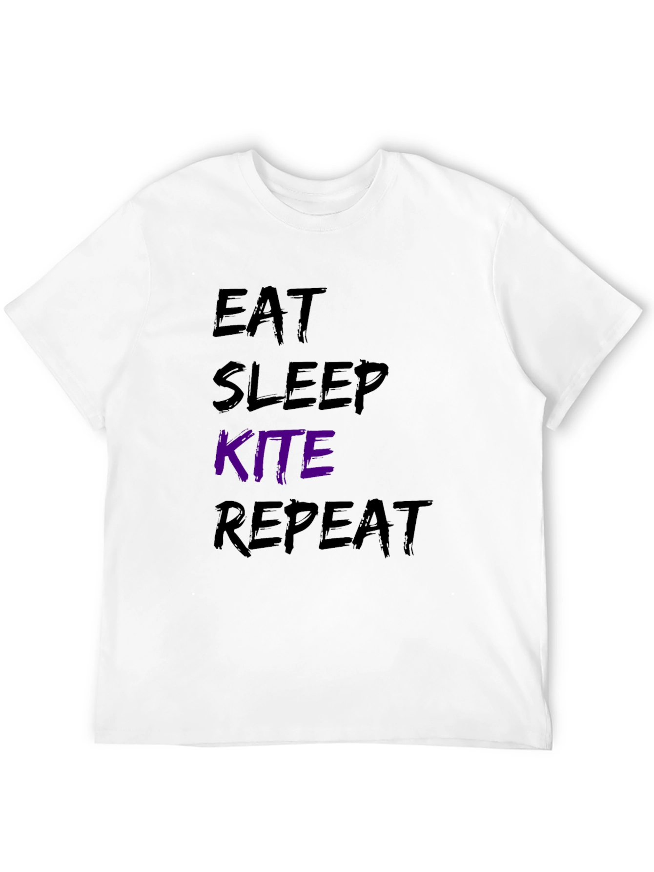 Eat Sleep Kite Repeat Black Graphic T-Shirt