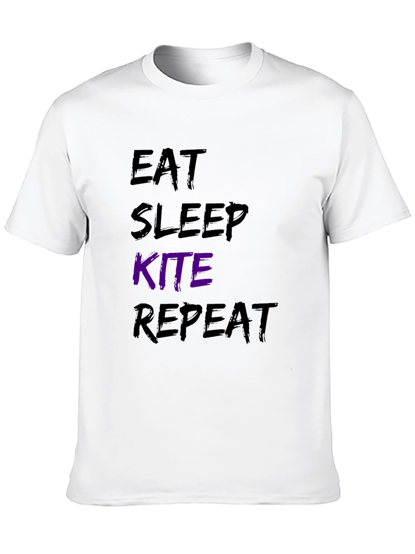Eat Sleep Kite Repeat Black Graphic T-Shirt