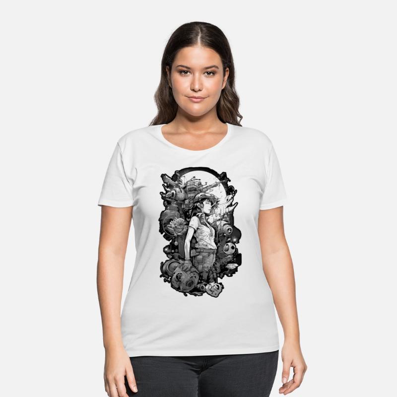 War , girl and battleship sci fi digital art