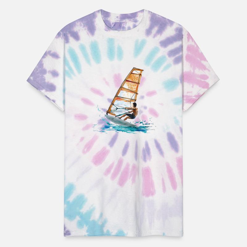 Watercolor Painting Of Energetic Windsurfer