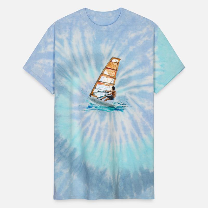 Watercolor Painting Of Energetic Windsurfer