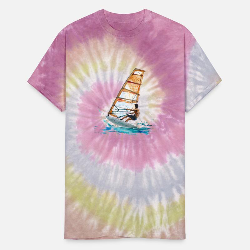 Watercolor Painting Of Energetic Windsurfer