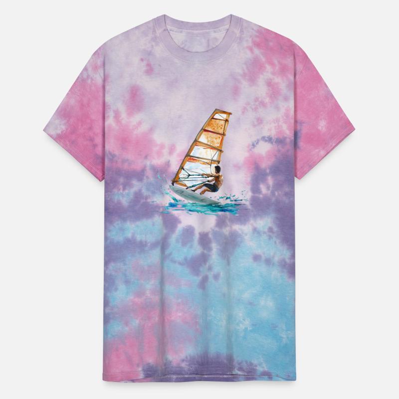 Watercolor Painting Of Energetic Windsurfer