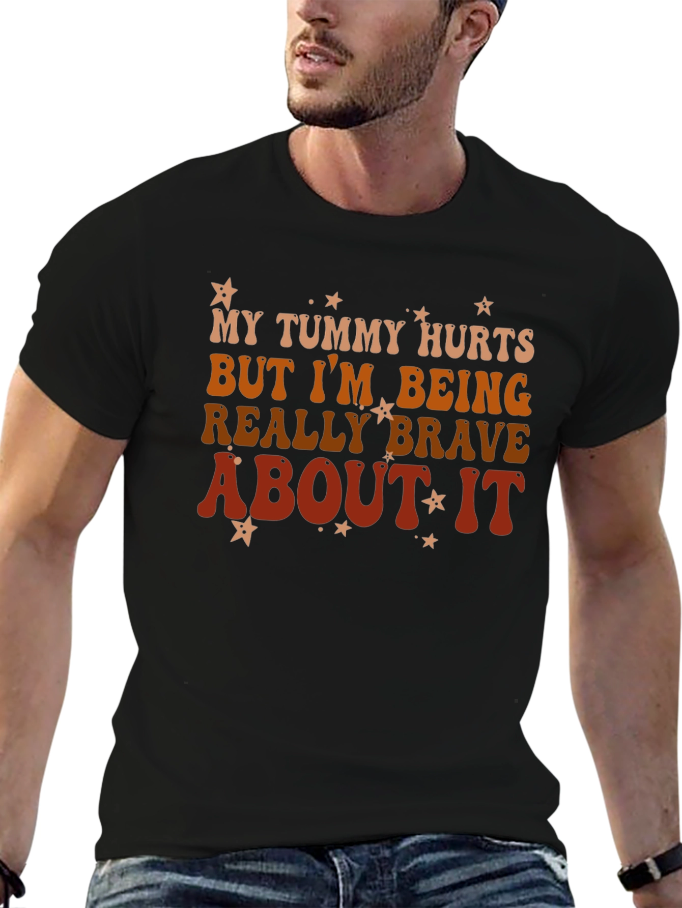Funny Tummy Hurts Graphic T-Shirt