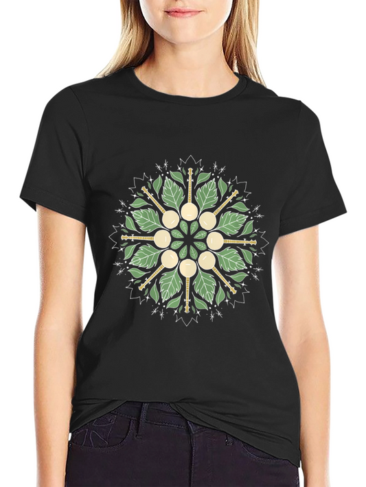 Banjo Mandala Graphic Tee - Black Cotton T-Shirt