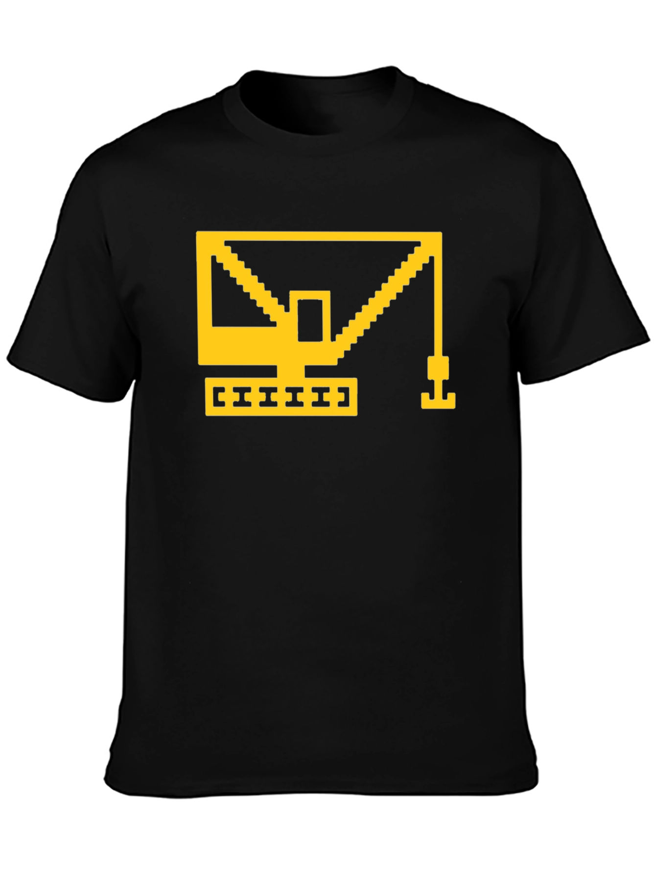 Retro 8-Bit Construction Crane Graphic T-Shirt