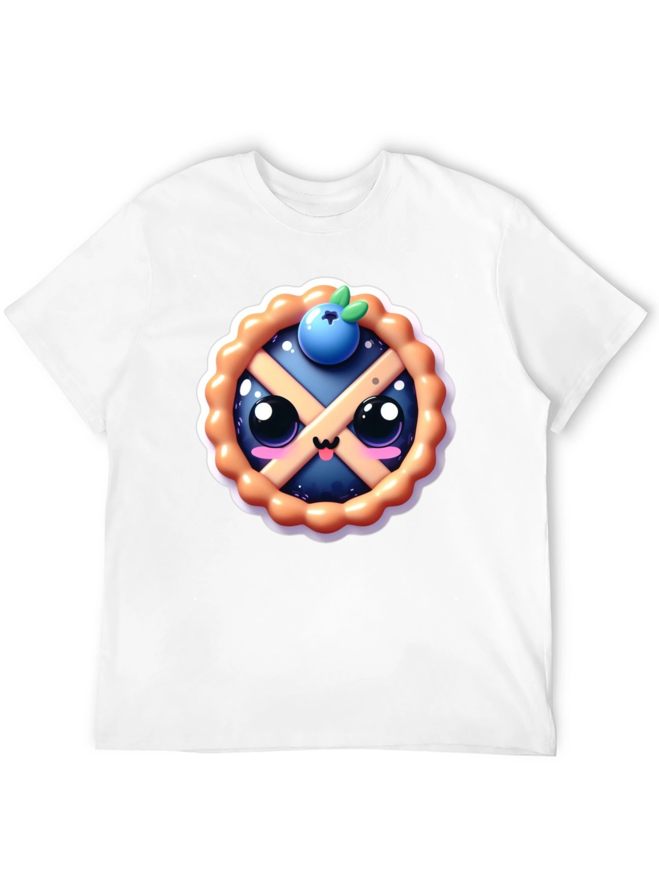 Cute Blueberry Pie Graphic Tee - Sweet Style