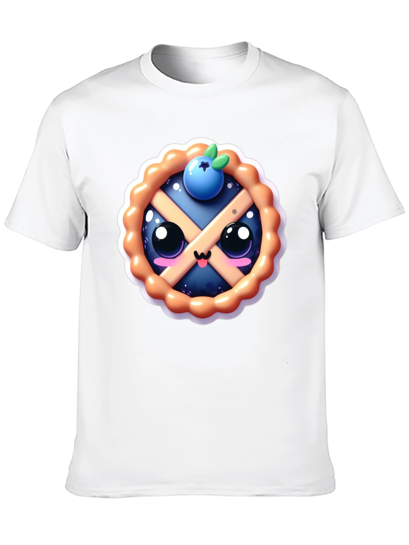 Cute Blueberry Pie Graphic Tee - Sweet Style