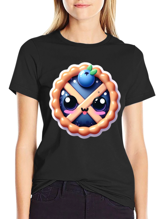 Cute Blueberry Pie Graphic Tee - Sweet Style