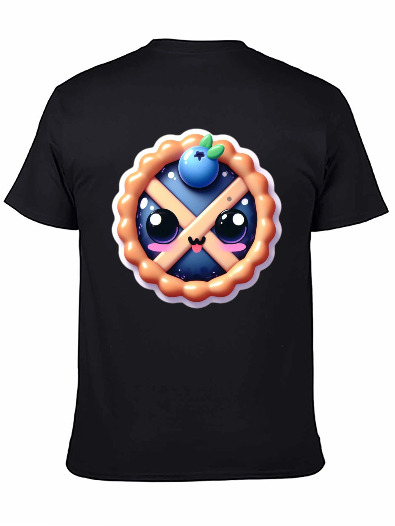 Cute Blueberry Pie Graphic Tee - Sweet Style