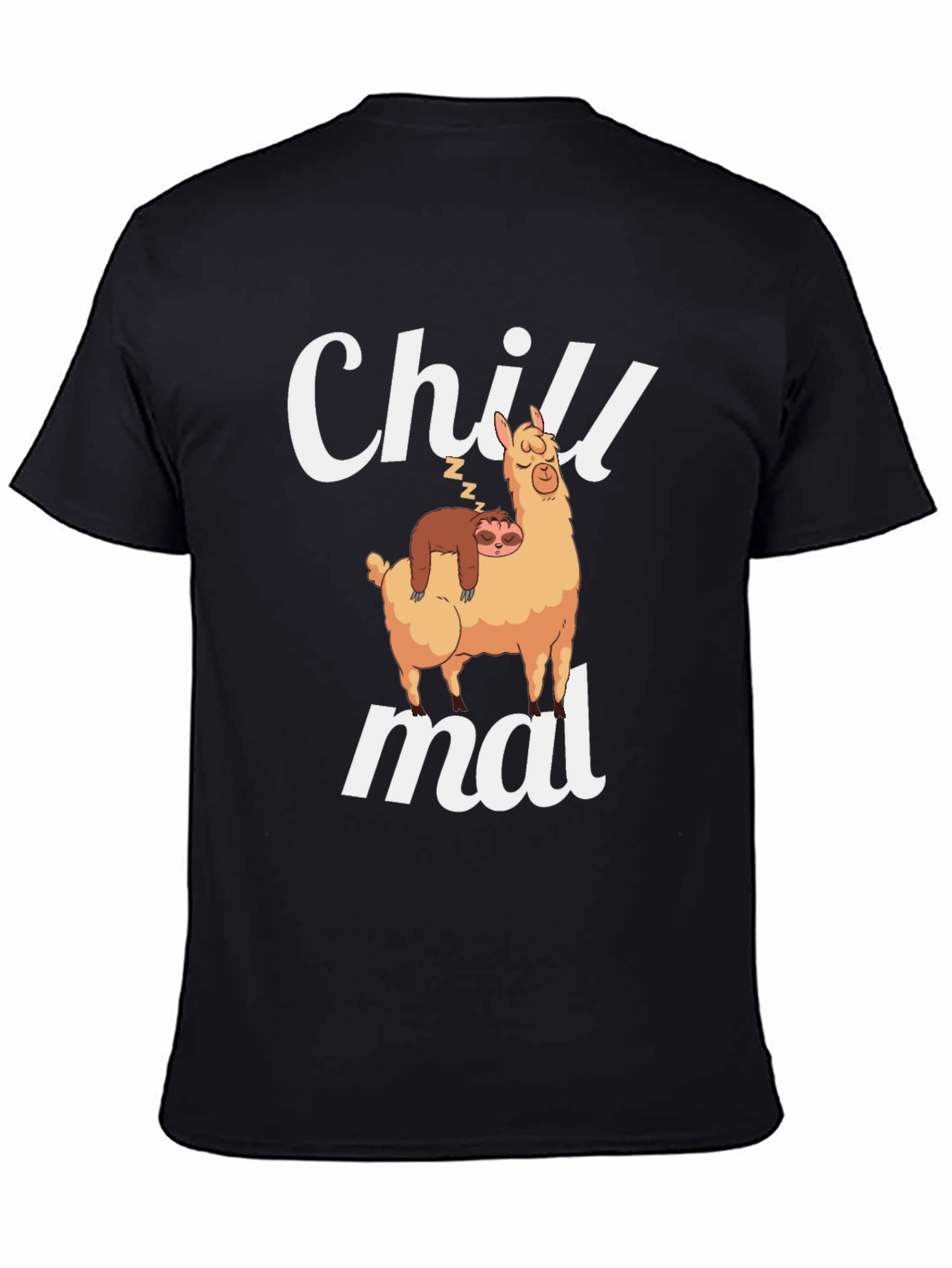 Chill Mal T-Shirt - Llama and Sloth Black Tee